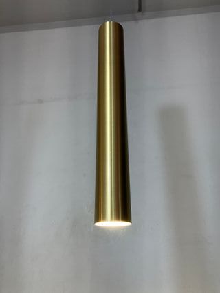 Lampadario cilindrico metallo ottone brunito