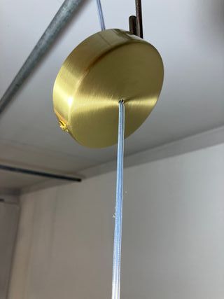 Lampadario cilindrico metallo ottone brunito