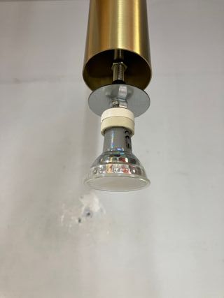 Lampadario cilindrico metallo ottone brunito