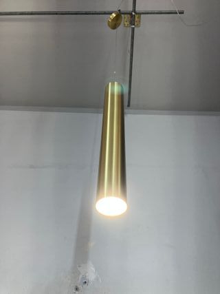 Lampadario cilindrico metallo ottone brunito