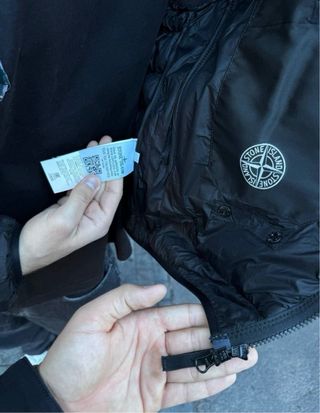 Chaqueta Stone Island Negra Plumas