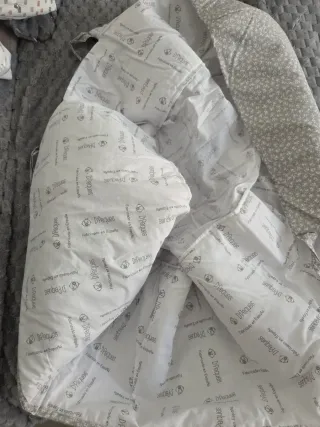 Funda para capazo floral gris
