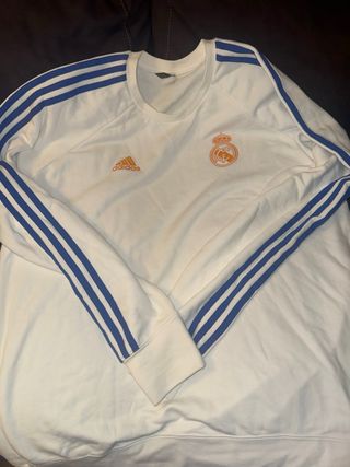 Sudadera Real Madrid Adidas Blanca y Azul