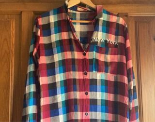 Camisa cuadros larga New York Talla L