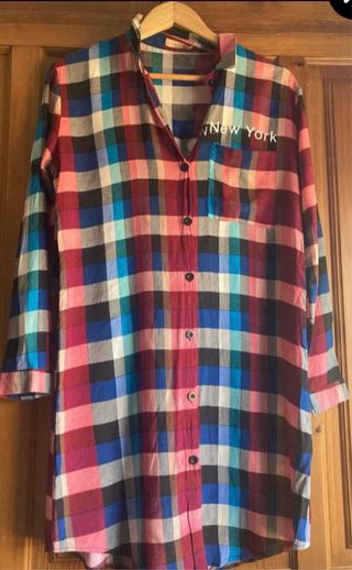 Camisa cuadros larga New York Talla L