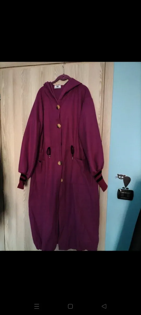 Cappotto lungo ciclamino taglia unica