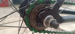 Bicicleta Fixie Negra Ruedas Verdes