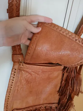 Bolso de Cuero Auténtico de Cabra