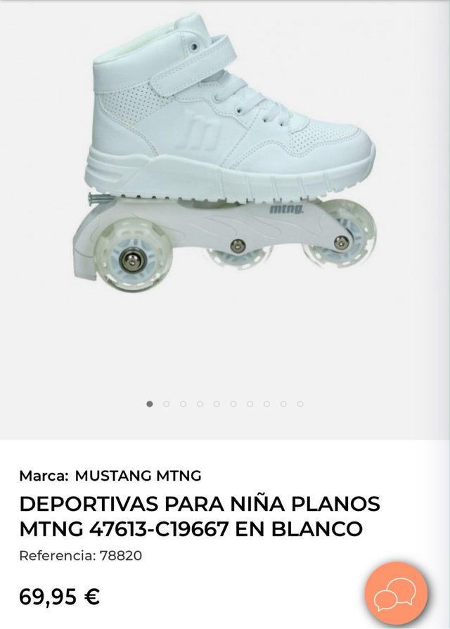 Zapatillas Mustang con ruedas rosas número 39