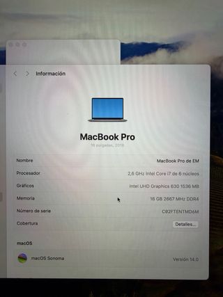 MacBook Pro 2019 16” i7 16GB RAM 500GB SSD