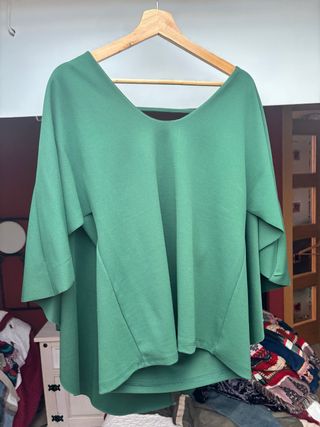Camisa verde capa talla única