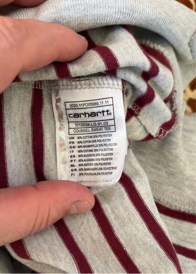 Carhartt Girocollo Righe Rosso Taglia S