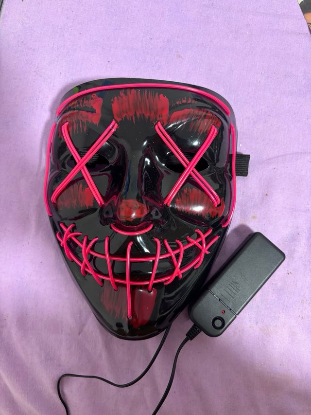 Máscara LED Negra y Rosa