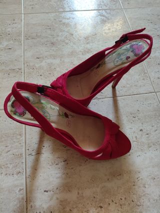Zapatos de fiesta terciopelo rosa Talla 40