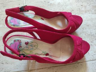 Zapatos de fiesta terciopelo rosa Talla 40