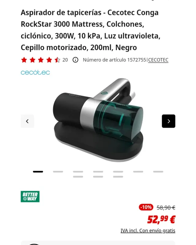 Cecotec Conga RockStar 3000 Aspirador Tapicerías