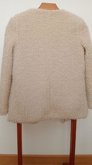 Chaquetón borreguillo beige t.S, Springfield Woman