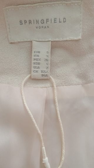 Chaquetón borreguillo beige t.S, Springfield Woman