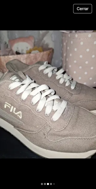 Zapatillas Fila Plataforma Gris Blancas