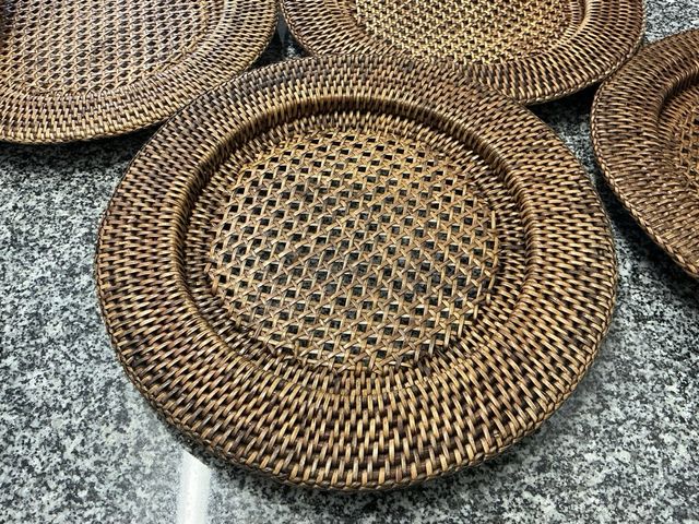Bajoplatos de ratán tejido, 6 unid.