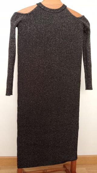 Vestido fiesta negro brillante elástico