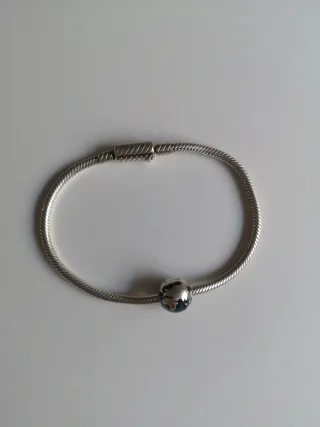 Pulsera Pandora Plata con Charm Globo Mundo