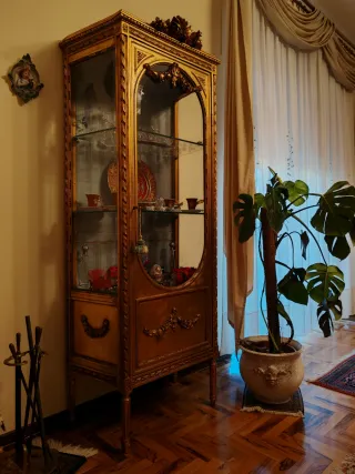 Vetrina Settecento Francese Legno e Vetro tessuto