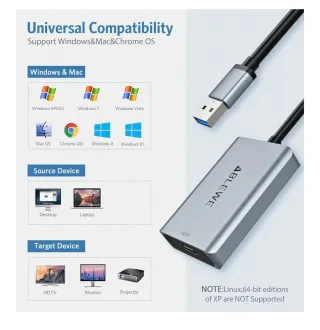 ABLEWE Adaptador USB 3.0 a HDMI Full HD