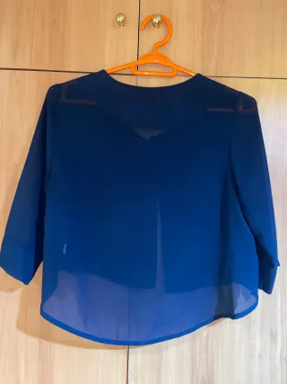 Blusa azul manga 3/4