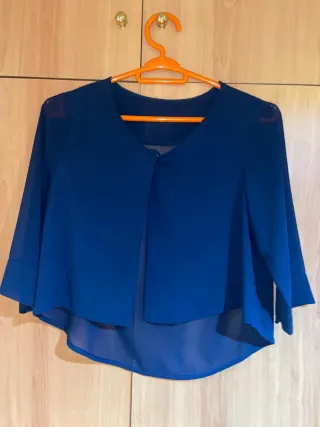 Blusa azul manga 3/4
