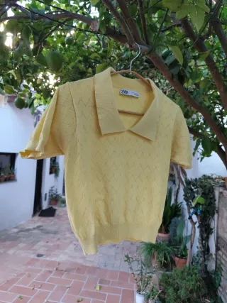 Top Zara Amarillo Talla S