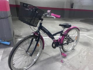 Bicicleta 24 azul niña con cesta