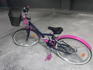 Bicicleta 24 azul niña con cesta