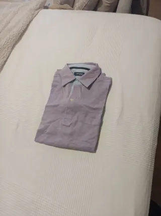 Polo Massimo Dutti manga larga morado Talla L