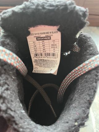 Botas Quechua Talla 37 Negras y Rojas