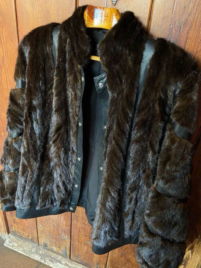 Abrigo 100% Piel y Pelo autentico Peleteria