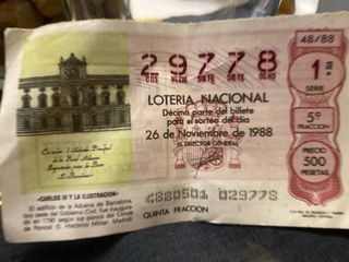 Décimo Lotería Nacional 26 Nov 1988