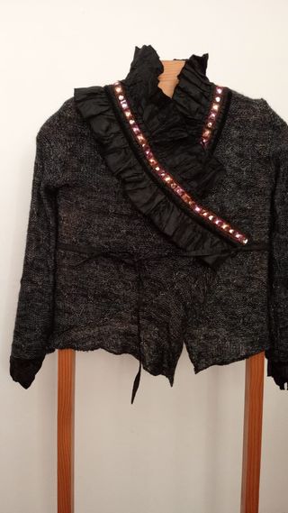 Chaqueta fiesta LULU negra brillante talla S