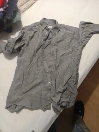 Camisa Lacoste Talla 39 Gris