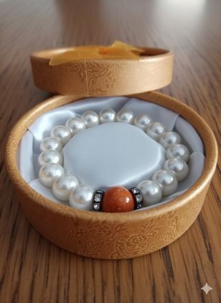 ✅ Pulsera Perlas Aguamarina  ¡Elástica!