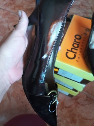 Zapatos Charo tacón negro talla 40