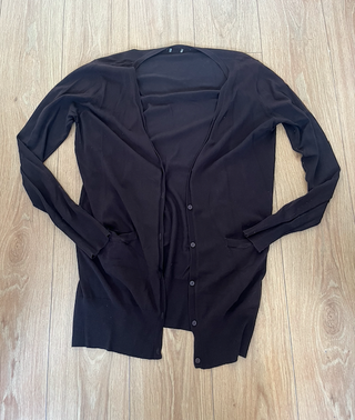 chaqueta cardigan larga marron