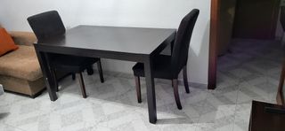 Mesa Comedor Marrón Oscuro Extensible 90x130