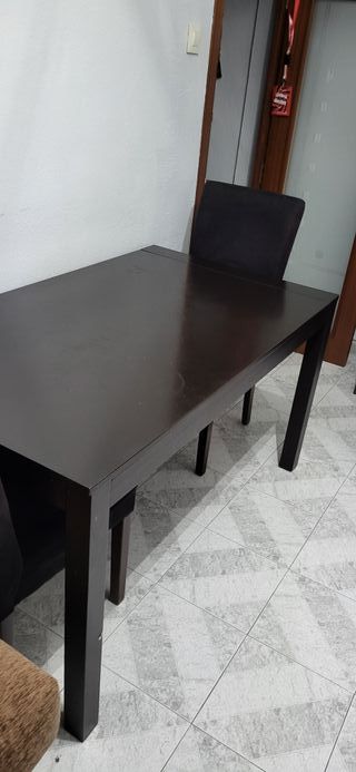 Mesa Comedor Marrón Oscuro Extensible 90x130