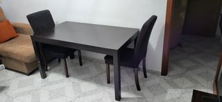 Mesa Comedor Marrón Oscuro Extensible 90x130
