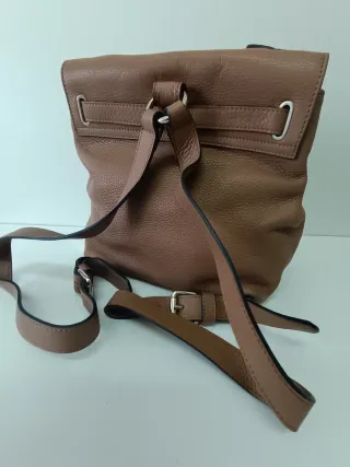 Mochila Massimo Dutti Marrón Piel