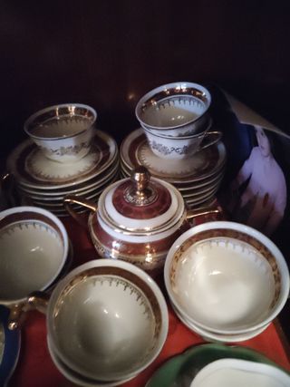 Juego de tazas de café de porcelana