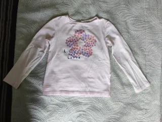 Camiseta bebé manga larga flores, takka 24-30 92cm