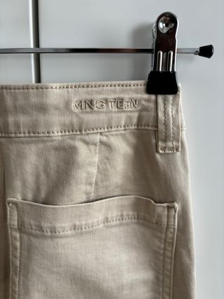 Pantalón vaquero beige Mango Teen