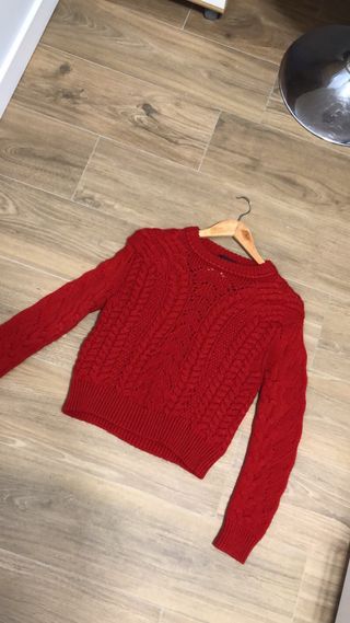 Jersey de lana rojo Mango